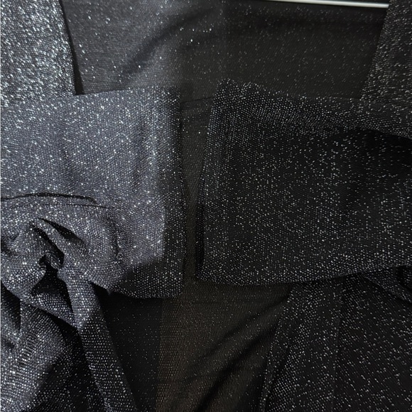 ✨ Elegant Vintage Long Tall Sally Black Glitter Tie-Front Shrug – Size L - Picture 7 of 16